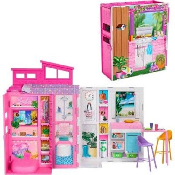 Barbie -  Getaway House Playset with 4 Play Areas and Pink - Picture 7 of 12